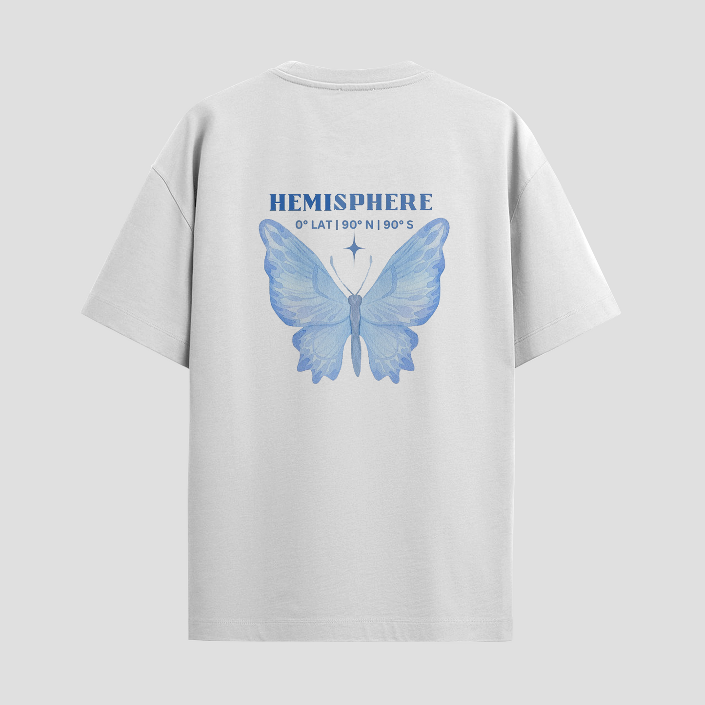 Hemisphere White Half Sleeve T-Shirt
