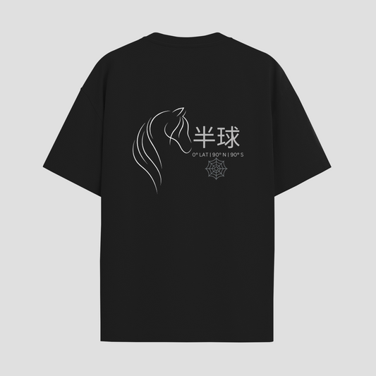 Hemisphere Black Half Sleeve T-Shirt