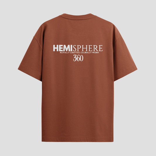 Hemisphere Brown Half Sleeve T-Shirt