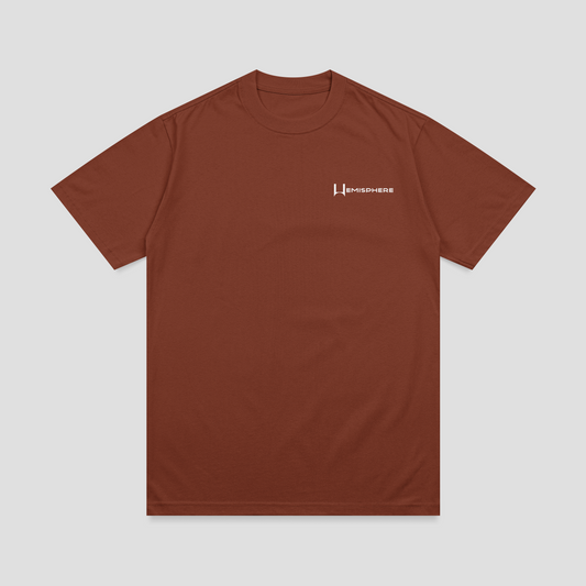 Hemisphere Brown Half Sleeve T-Shirt