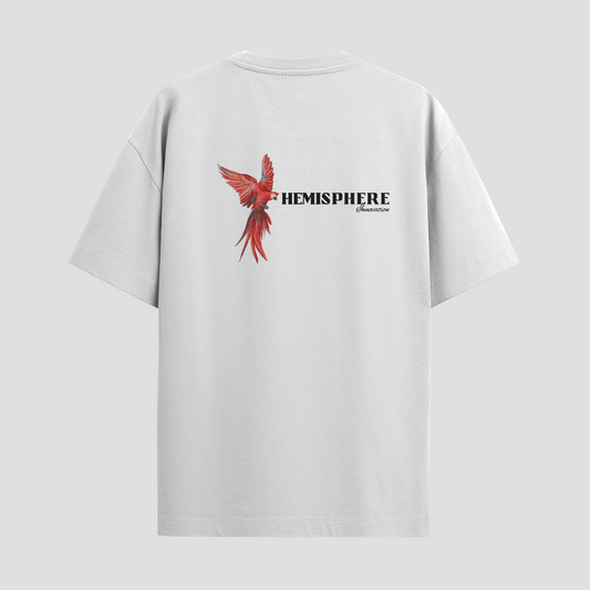 Hemisphere White Half Sleeve T-Shirt