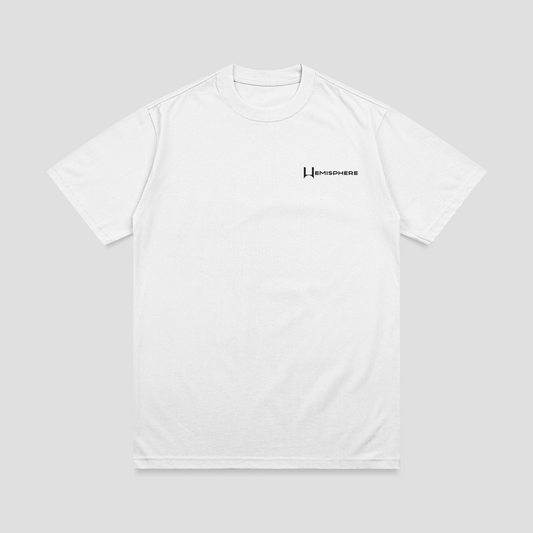 Hemisphere White Half Sleeve T-Shirt